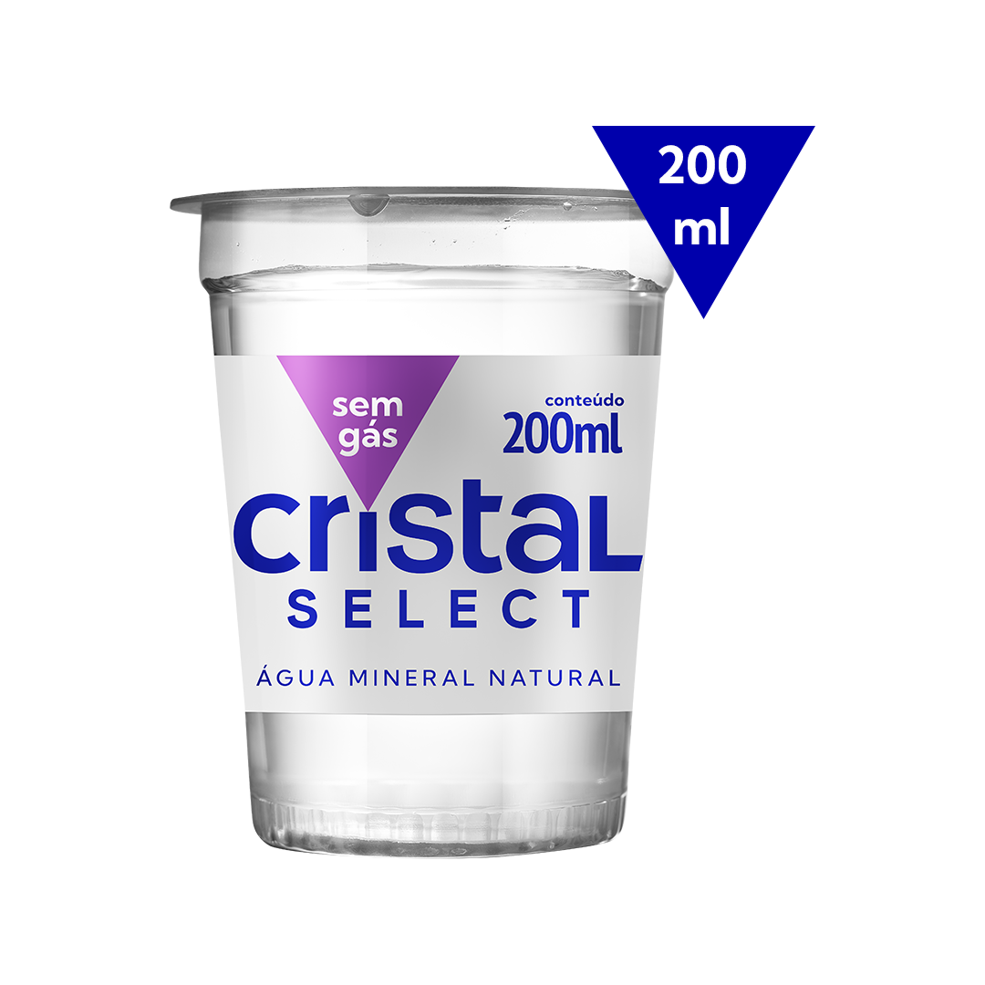 Água Mineral Cristal Select 200ml Sem Gás Caixa com 48 unidades