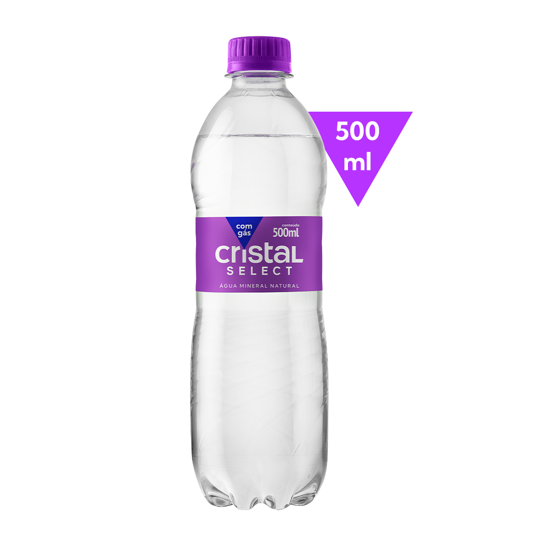 Água Mineral Cristal Select 500ml Com Gás Fardo com 12 Unidades