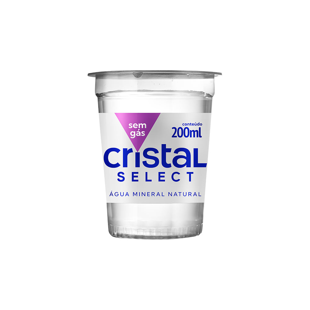 Água Mineral Cristal Select 200ml Sem Gás Caixa com 48 unidades