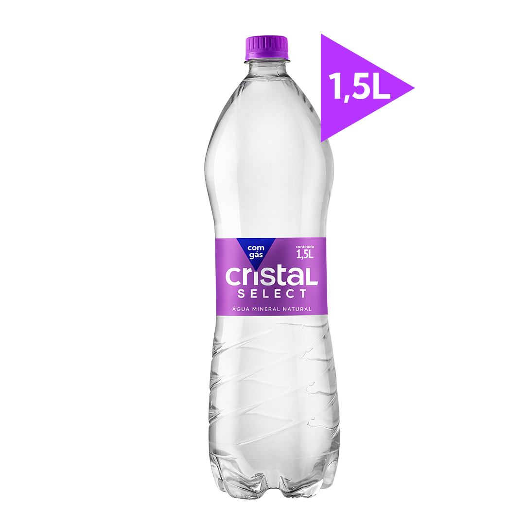 Água Mineral Cristal Select 1,5L Com Gás Fardo com 6 unidades