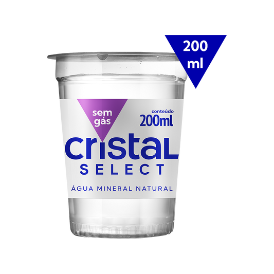 Água Mineral Cristal Select 200ml Sem Gás Caixa com 48 unidades