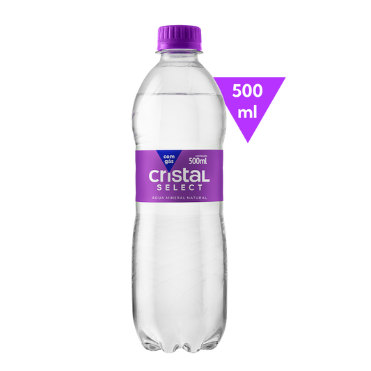 Água Mineral Cristal Select 500ml Com Gás  Fardo com 12 Unidades
